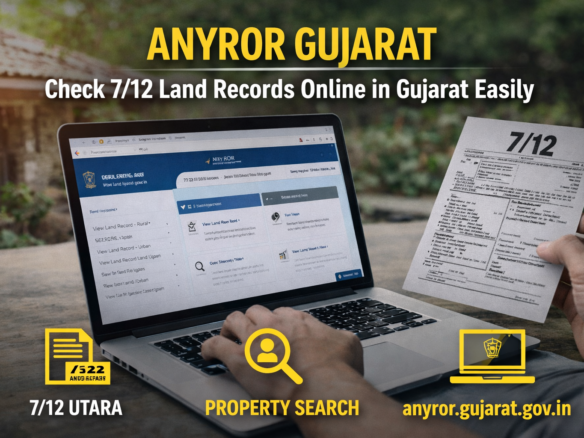 AnyROR Gujarat 7/12 land records online portal property search Gujarat