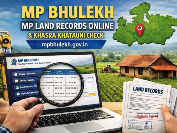 MP Bhulekh MP land records portal showing Khasra Khatauni check online at mpbhulekh.gov.in