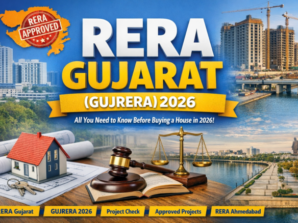 RERA Gujarat GUJRERA 2026 guide for property buyers showing approved projects, legal compliance and real estate verification in Ahmedabad Gujarat